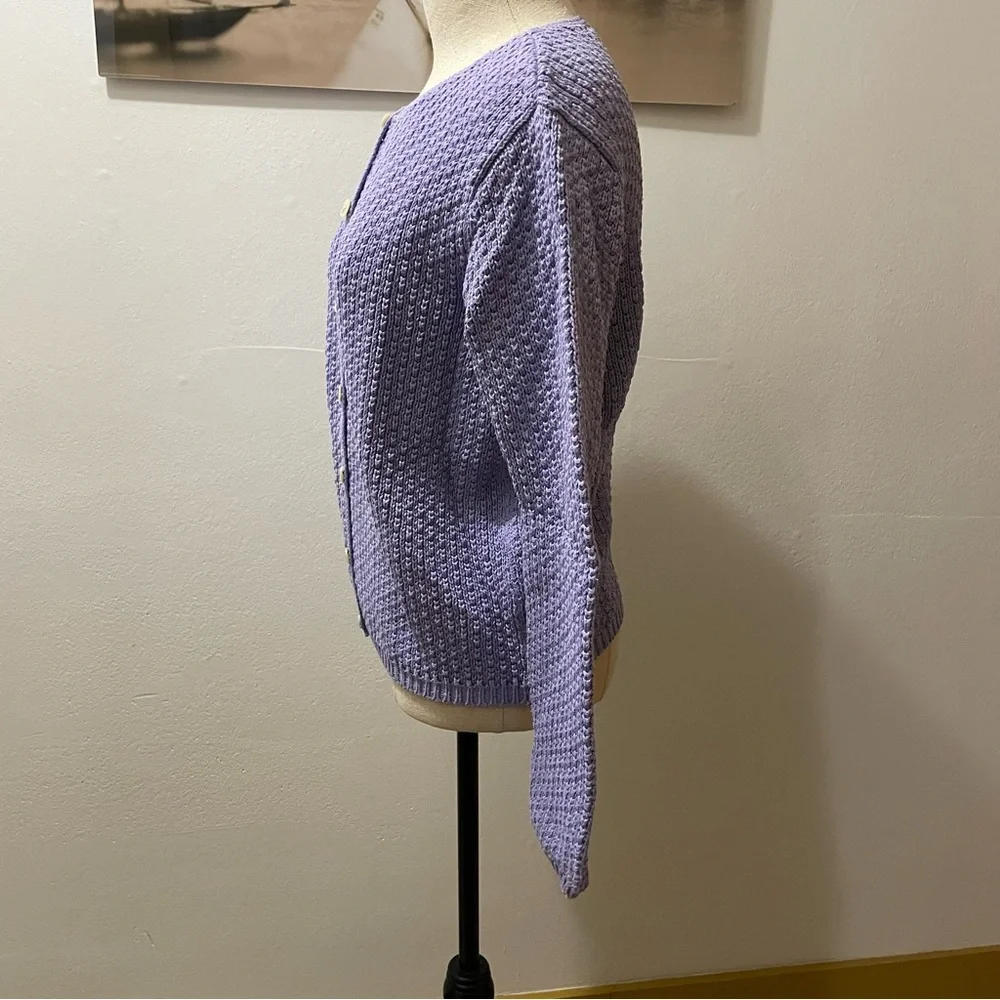 Talbots Purple Button-Up Cardigan Like New Size: P - Picture 3 of 7
